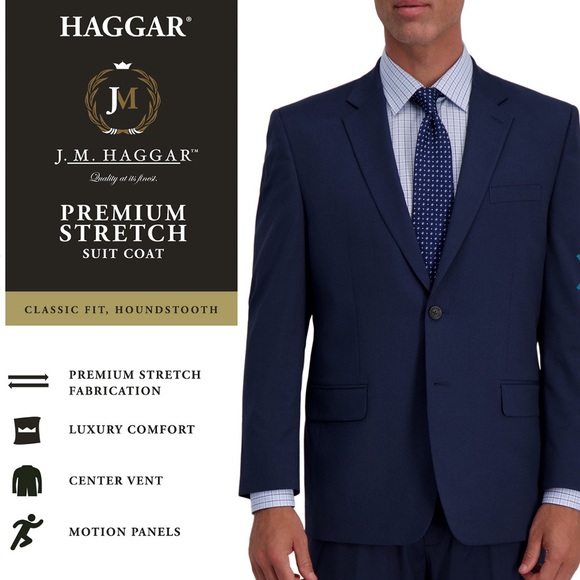 NWT men’s Haggar premium Classic fit stretch suit coat SZ 48R - Picture 2 of 9